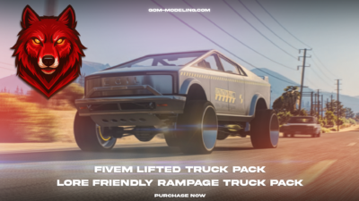 Lifted Truck “RAMPAGE” Pack 1 | 12 Vehicles | 511 Tuning Parts | Liveries | Scratch Made